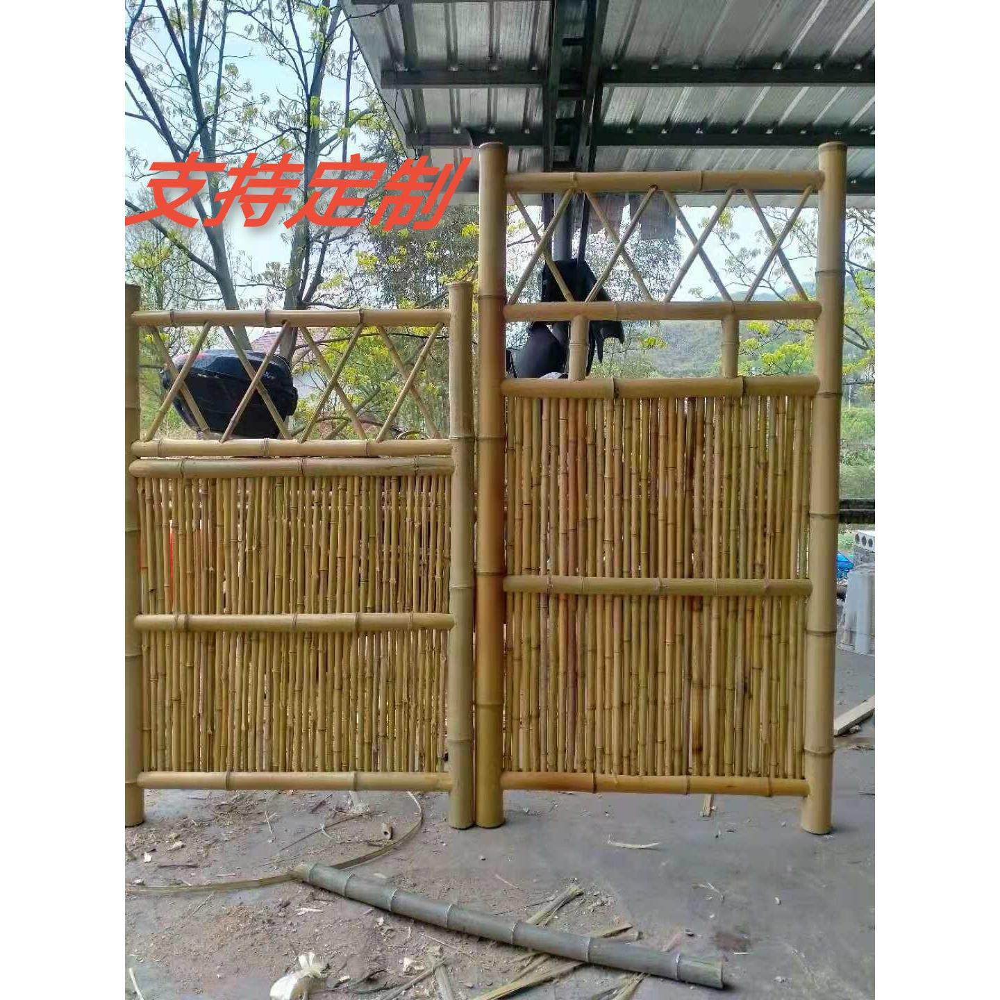防腐竹篱笆竹门竹栅栏室外花园装饰围栏竹护栏隔断日式户外庭院竹