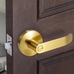 卫生间门锁浴室无钥匙三杆执手锁室内卧室房门锁把手球形锁