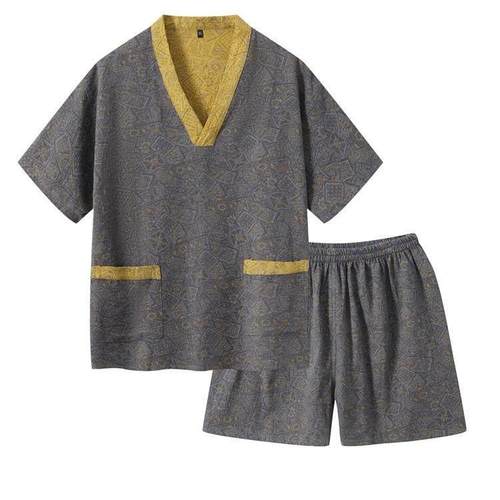 纯棉家居睡衣女款汗蒸服情侣款洗浴大尺码按摩男款浴衣桑拿服