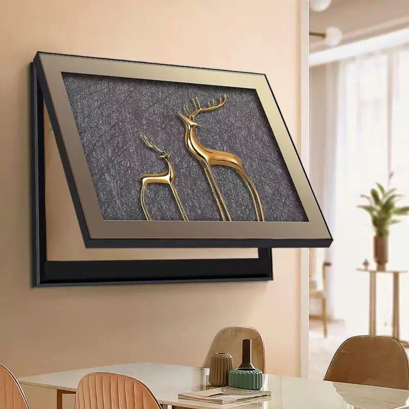 轻奢电表箱装饰画 画遮挡麋鹿简约现代配电箱饭厅电闸盒总开 关盒