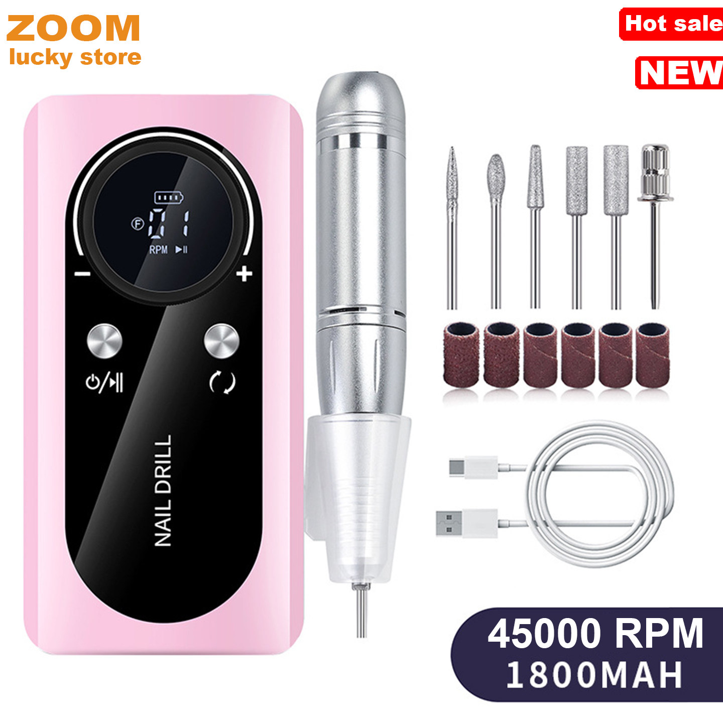 Rechargeable Electric Nail Drill Machine,Nail File Efile Set