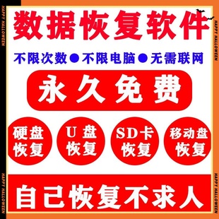 电脑移动硬盘数据恢复软件工具sd卡U盘内存格式化误删除损坏修复