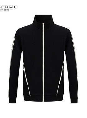 丹西摩（DOSERMO）轻奢男装秋冬夹克外套男立领厚款翻领针织休闲