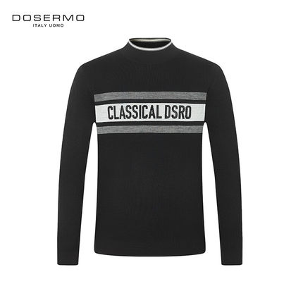 DOSERMO男装秋新款半高领毛衣提花烫钻保暖打底羊毛衫060353148
