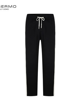 丹西摩（DOSERMO）轻奢男装针织休闲裤刺绣字母图案秋冬男士长裤