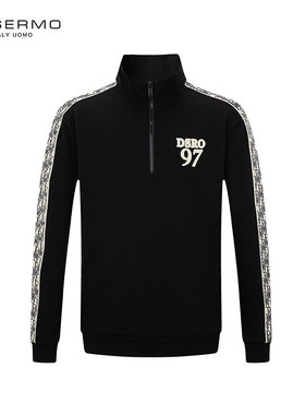 丹西摩（DOSERMO）轻奢男装半高领磨毛厚卫衣男士卫衣时尚百搭上