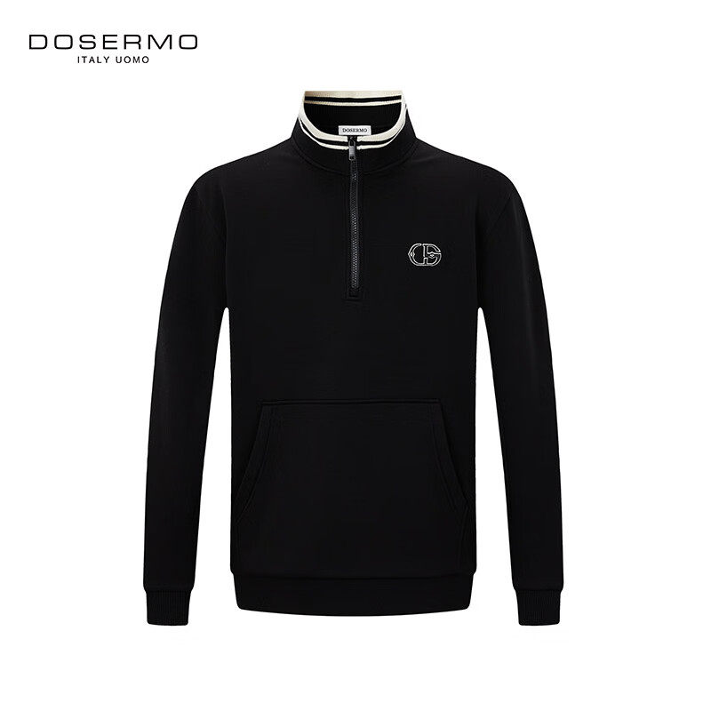 丹西摩(DOSERMO)轻奢男装半高领磨毛厚卫衣男士卫衣时尚百搭上