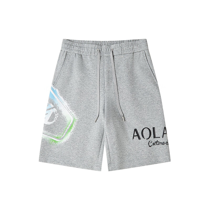 奥拉玛（Aolama）轻奢高端男装针织短裤夏新款时尚印花百搭男士宽
