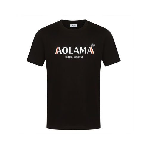 AOLAMA奥拉玛轻奢男装夏季新款短袖T恤新款宽松圆领内搭净色T恤08