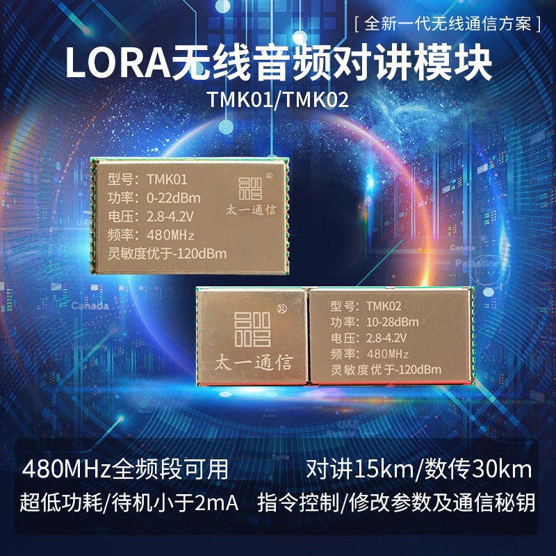 LoRa对讲机模组数字无线音频传输模组 半双工语音通讯模组