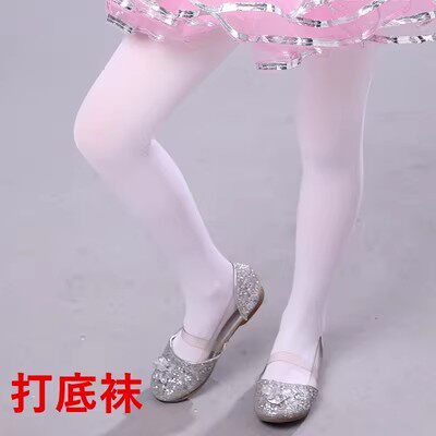 女童连裤袜儿童打底裤袜演出服裤袜表演服裤袜白色弹力表演服袜裤