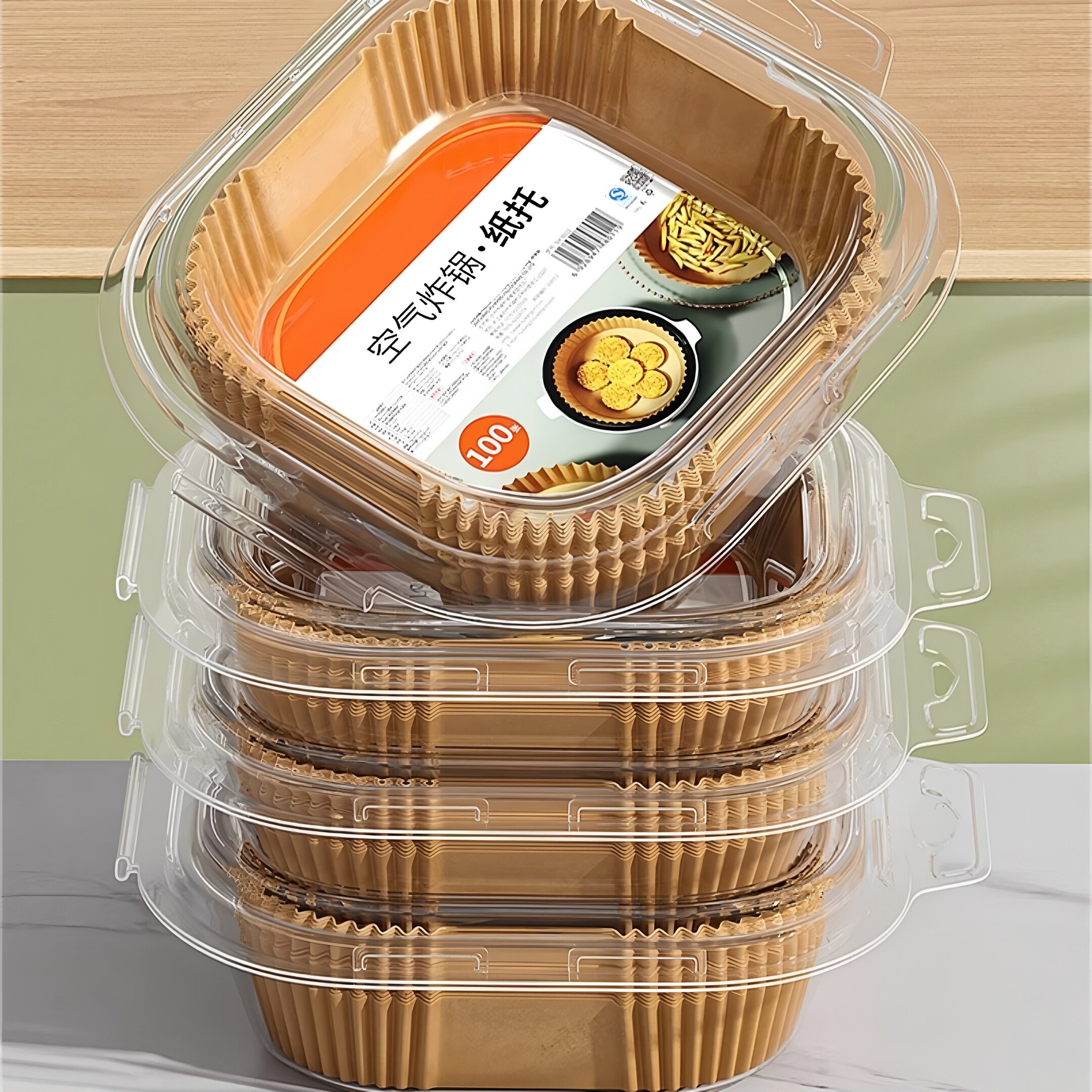 空气炸锅专用纸烤箱吸油纸垫家用食物矽油纸方形烘焙加厚锡纸碗盘