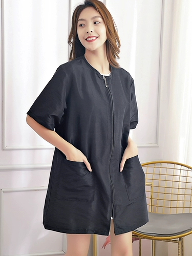 Длинная накидка для стрижки волос для работы, фартук, мини-юбка, нагрудник, лонгслив, короткий рукав, подходит для подростков