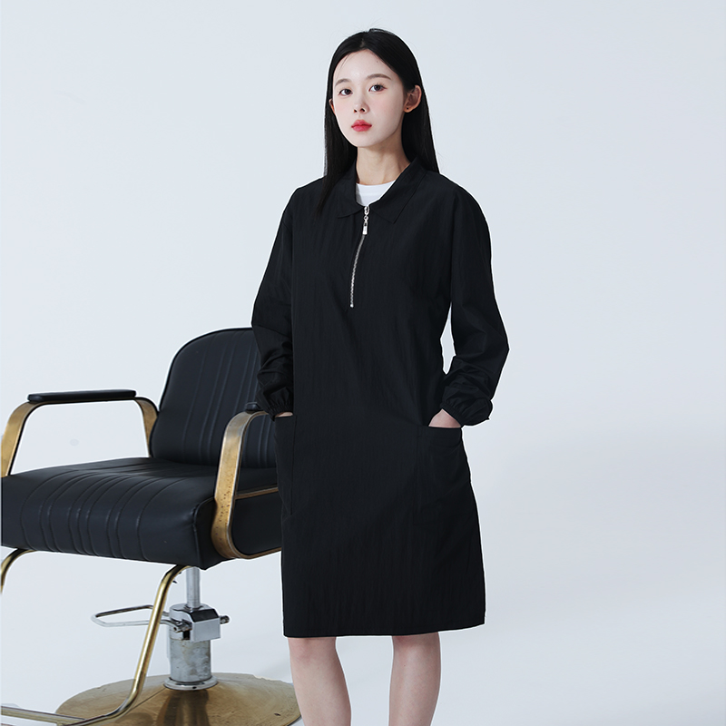 理发店围裙美发工作服发廊发型师剪发焗油染发技师服宠物店美容衣 - 实物图