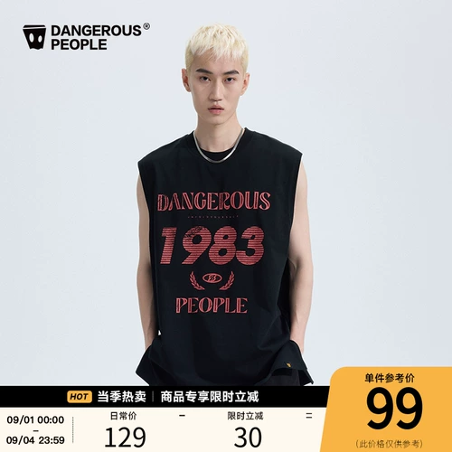 DangerousPeole xue Zhiqian DSP ретро -напечатанный круглый шее повседневные без рукавов жилеты для нож