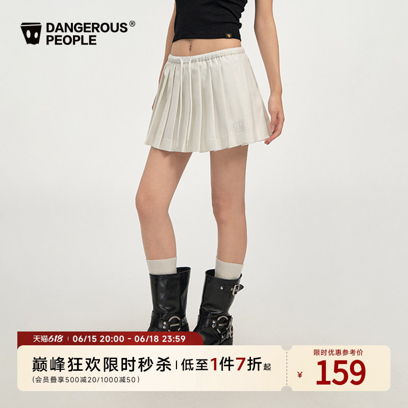 Dangerouspeople薛之谦dsp校园运动风百褶裙复古时尚百搭半身裙