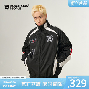 Dangerouspeople薛之谦dsp徽章撞色夹克潮牌复古百搭运动风外套