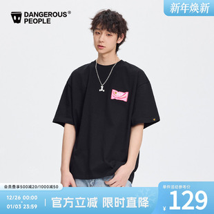 Dangerouspeople薛之谦dsp糖果纸袋人简约纯色百搭宽松短袖 T恤