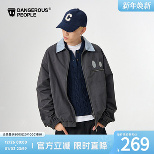 Dangerouspeople薛之谦dsp格纹拼接夹克复古潮流百搭休闲工装 外套