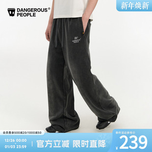 Dangerouspeople薛之谦dsp高街做旧直筒休闲裤 潮牌宽松百搭长裤