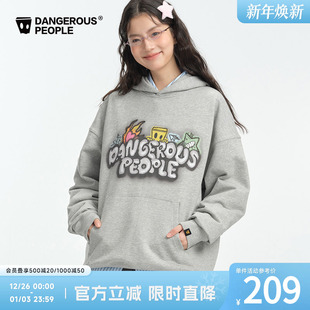 Dangerouspeople薛之谦dsp潮酷街头风涂鸦字母宽松百搭连帽卫衣