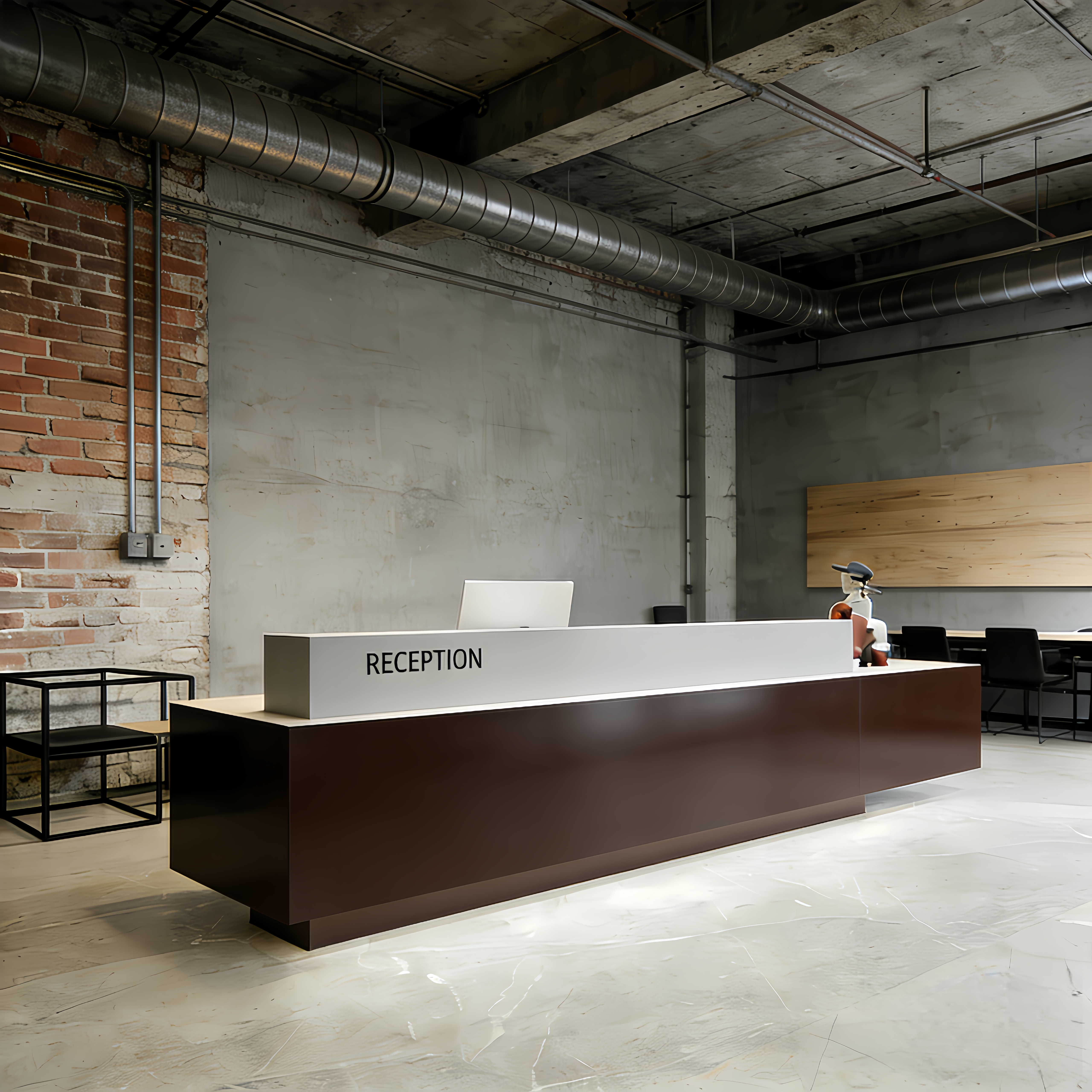 复古烤漆工业风台球厅吧台收银台健身房酒吧民宿不锈钢前台桌接待