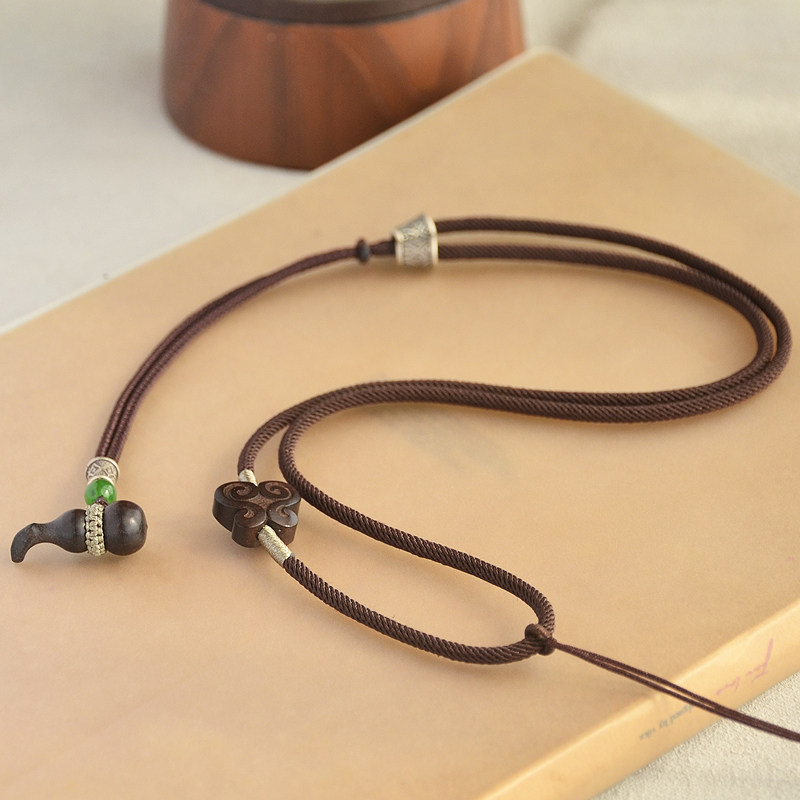 原创吊坠绳子手工编织小细绳古典挂脖挂件挂绳女简约可调节挂绳