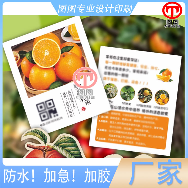 脐橙保存方法感谢信设计荔枝产品介绍贺卡印刷枇杷外卖礼盒宣传单