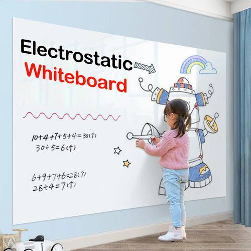 Width: 45CM Reusable Static Whiteboard Adheres To Walls With