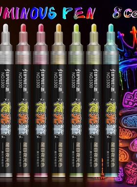 8 Colors Set Fluorescent pen Glows Highlighter Pen Markers C