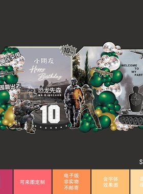 使命召唤绝地求生吃鸡游戏素材宝宝宴背景设计生日周岁宴百日宴ps