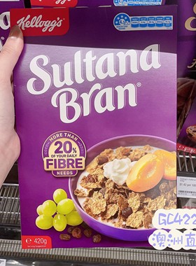 澳洲代购直邮Kelloggs家乐氏Sultana Bran葡萄干燕麦麸皮麦片420g