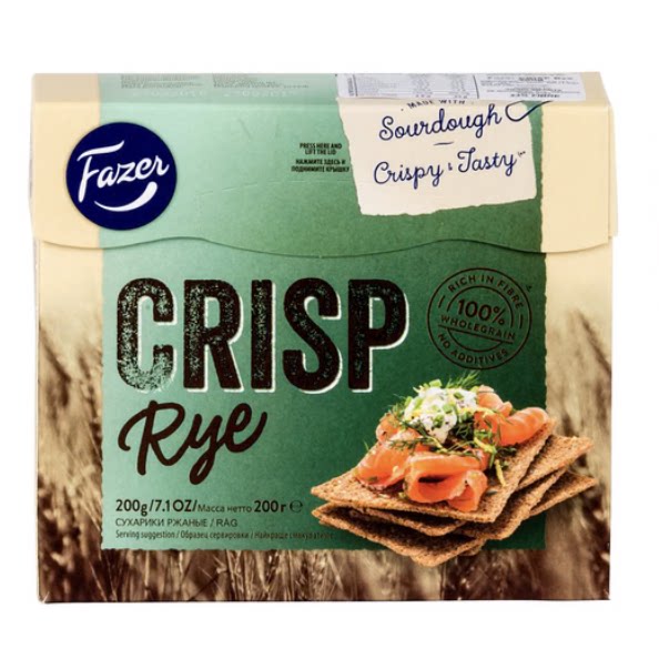 澳洲代购直邮 fazer 源自北欧芬兰的健康香脆酸面团黑麦饼干 200g