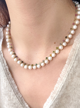 Lorina Balteanu 法国天然珍珠项链手工气质轻奢天然石法式锁骨链