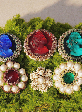 lorina balteanu 法国胸针女手工蕾丝梭织复古珍珠人像胸花配饰