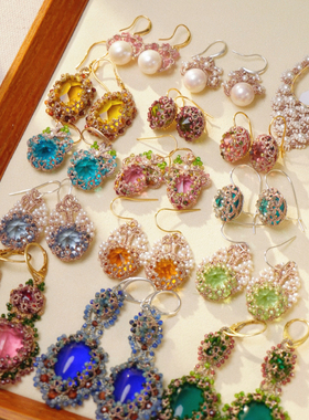 Lorina Balteanu 法国天然宝石蕾丝耳环女欧洲小众气质复古耳饰