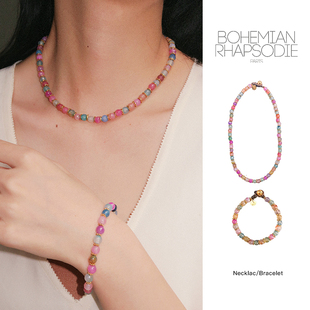 Bohemian Rhapsodie波西米亚狂想曲RAFFAELE彩色玛瑙手链高级项链