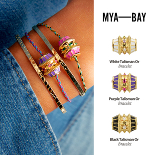 MYA BAY 彩色古法珐琅彩转运珠吊坠手链路路通叠戴百搭编绳款手绳