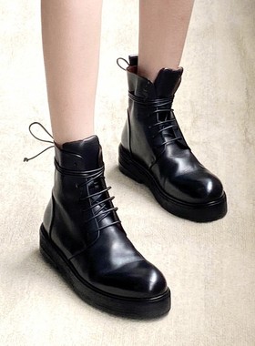 【6折清仓】Marsell MW5191圆头系带板鞋女厚底舒适休闲运动鞋