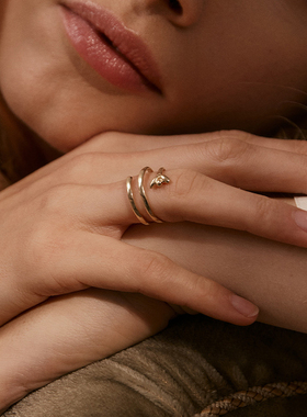 法国巴黎Louise Damas 镀金戒指轻奢小众原创设计欧美法式指环