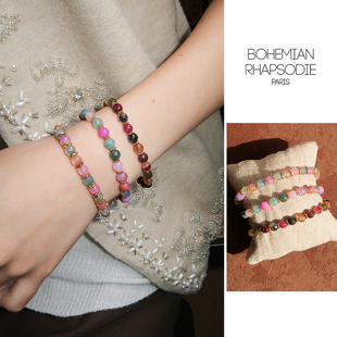 Bohemian Rhapsodie 镀金玛瑙系列手链半宝石彩色玛瑙串珠手链