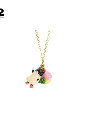 N2 by Les Nereides快乐野餐系列 黑猫与甜点 项链