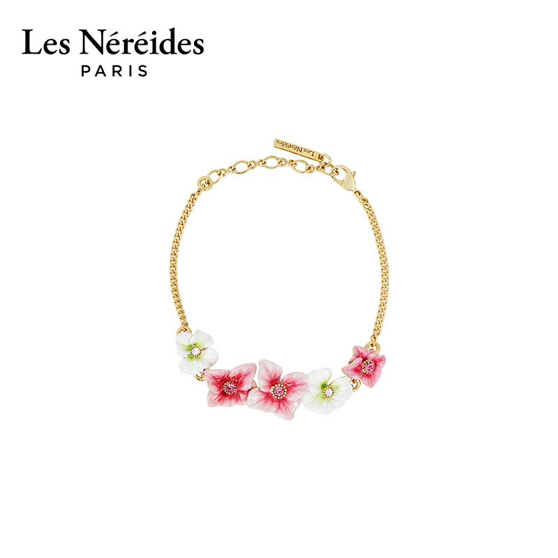 Les Nereides霍滕斯花园系列 粉色与白色绣球花 手链