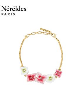 Les Nereides霍滕斯花园系列 粉色与白色绣球花 手链