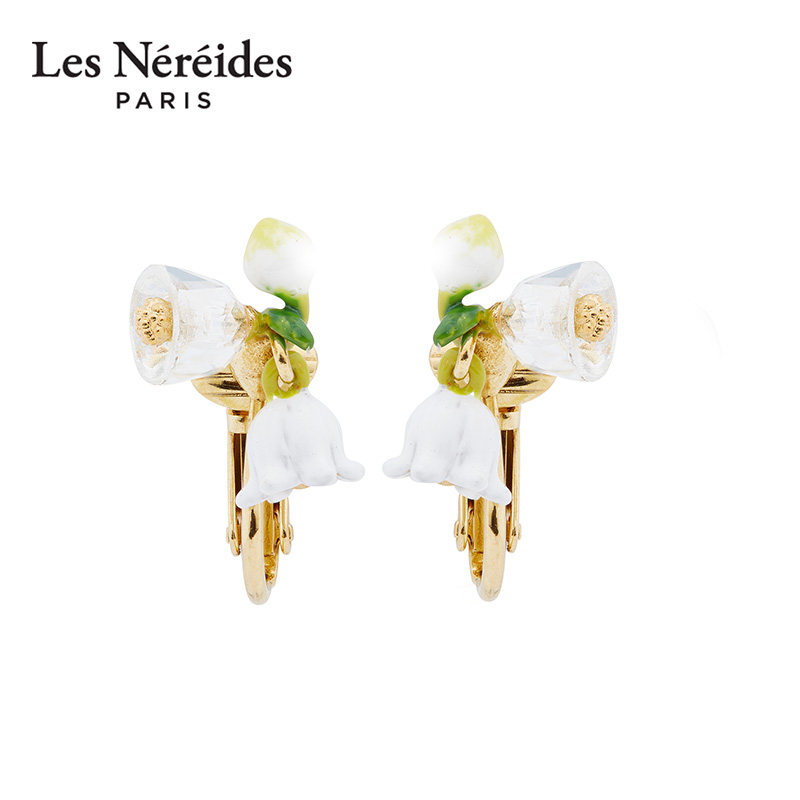 LesNereides百合花耳钉耳挂女