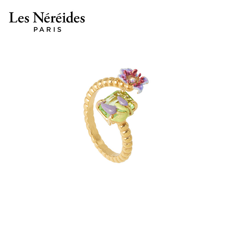 Les Nereides蒙马特1900系列 紫色铁线莲 可调节戒指