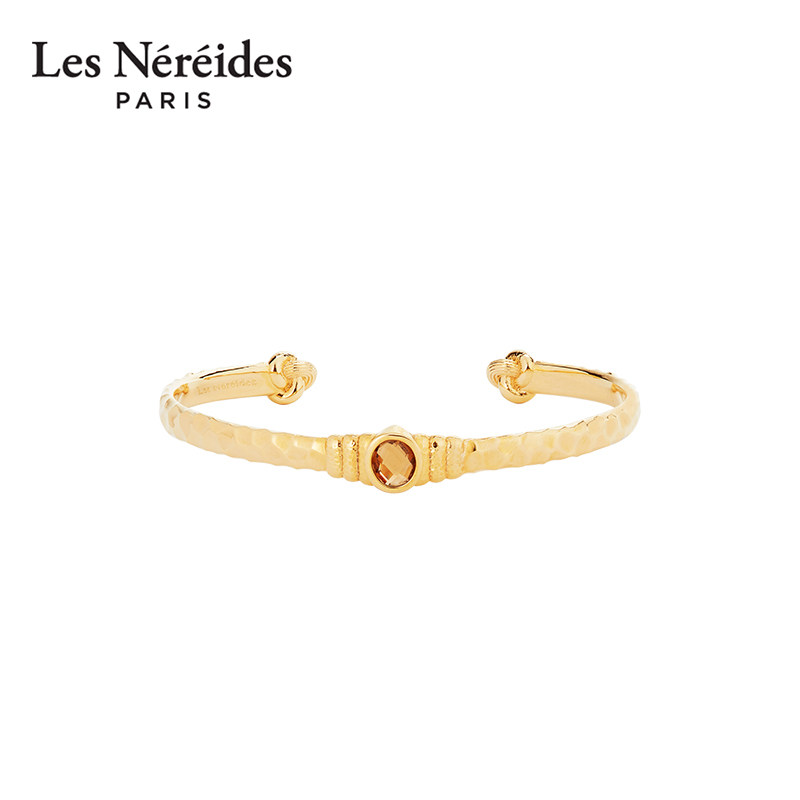 Les Nereides夜幕鎏金系列 金色镶嵌水晶 手镯 高级感简约小众