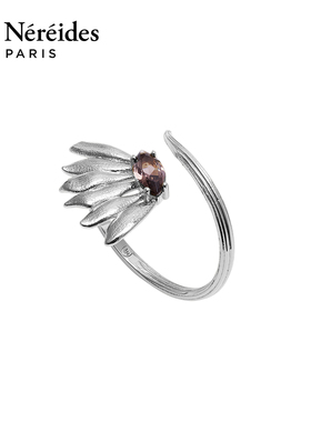 Les Nereides鸢尾花系列 银色向日葵 可调节戒指