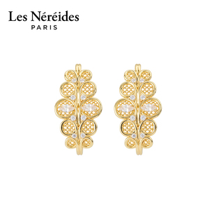 Les Nereides巴黎歌剧院系列 金色花丝与水晶石 耳钉