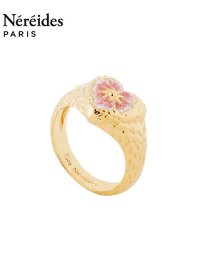 Les Nereides维多利亚系列 爱心三色堇 戒指 优雅浪漫生日礼物